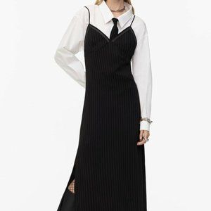 ZARA LIMITED EDITION SLIP DRESS BLACK STRIPED M